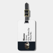 Braunes und weißes holländisches Rabbit Gepäckanhänger (Vorderseite vertikal)