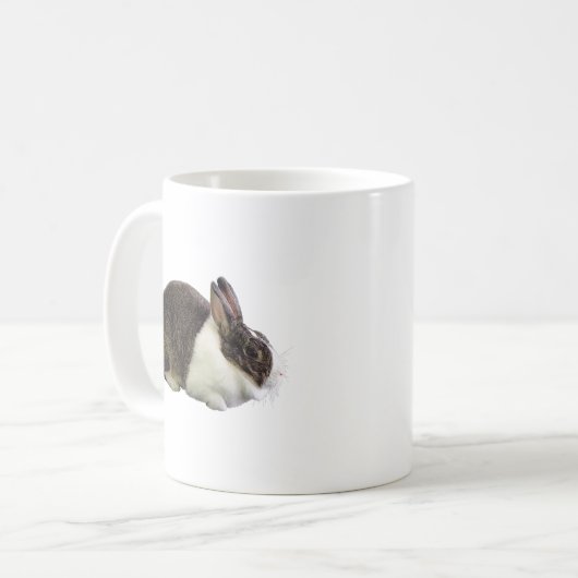 Braunes und weißes holländisches Rabbit Kaffeetasse (Vorderseite Links)