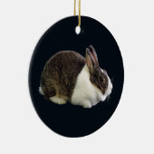 Braunes und weißes holländisches Rabbit Keramik Ornament (Rechts)