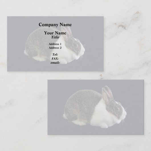 Braunes und weißes holländisches Rabbit Visitenkarte (Vorne/Hinten)
