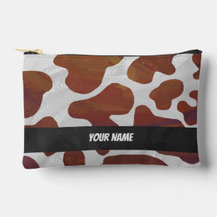 Braunes und weißes Kuhmuster Zubehörtasche