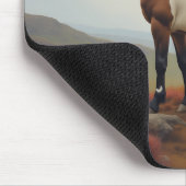 Braunes und weißes Shetlandpony Mousepad (Ecke)