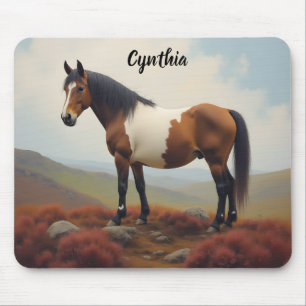 Braunes und weißes Shetlandpony Mousepad