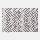 Braunes und weißes ZigZag Geschirrtuch (Horizontal)