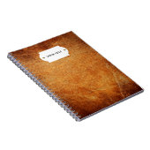 Braunes, Vintag schattiges Leder Notizblock (Rechte Seite)