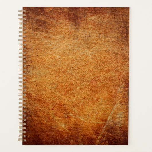 Braunes, Vintag schattiges Leder Planer (Vorderseite)