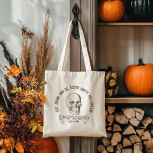 Braunes Vintag Skull Personalisiertes Halloween-Pa Tragetasche