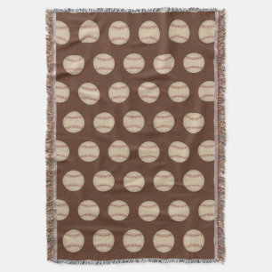 Braunes Vintage-Baseball-Wurf-Decke Geschenk Decke