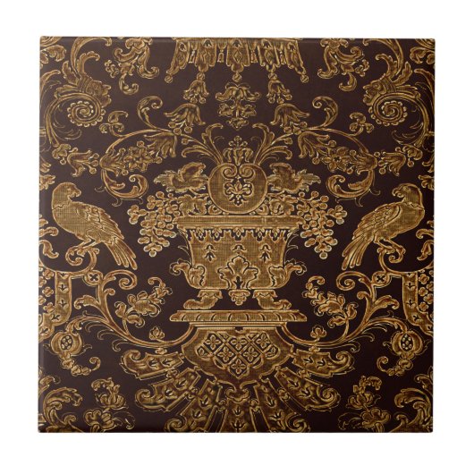 Braunes Vintage-Design Fliese (Vorderseite)