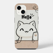 Braunes vintage Hallo-Katze süßes Design Ästhetik