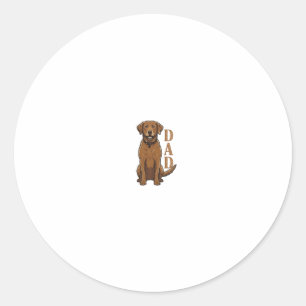 Braunes Vintage-Hund-Daddy-Shirt-Design_1 Runder Aufkleber