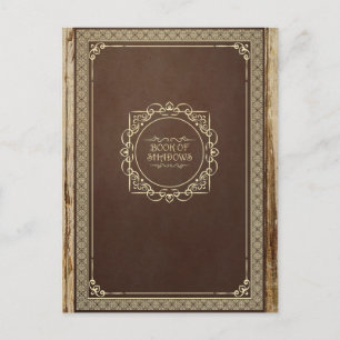 Braunes Vintage-Schattenbuch aus altem, abgenutzte Postkarte