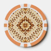 Braunes vintage shabby Muster Pokerchips (Vorderseite)