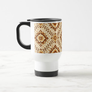 Braunes vintage shabby Muster Reisebecher