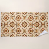 Braunes vintage shabby Muster Strandtuch (Vorderseite)