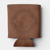 Braunes Vintages Leder gerahmter Pferdekopf Dosenkühler (Rückseite)