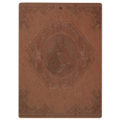 Braunes Vintages Leder mit Prägung des Pferdes Klemmbrett (Rückseite)