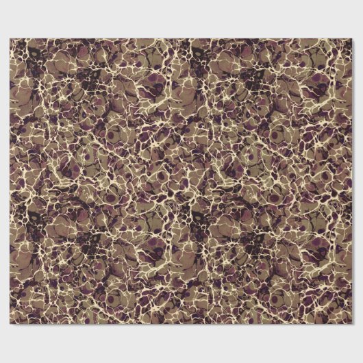 Braunes Vintages Marmorpapier Geschenkpapier (Flach)