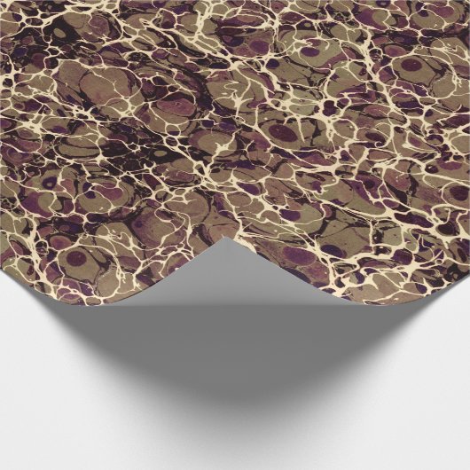 Braunes Vintages Marmorpapier Geschenkpapier (Ecke)