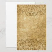 Braunes Vintages Papierparkett und Weinreben Gesch Briefpapier (Vorne/Hinten)