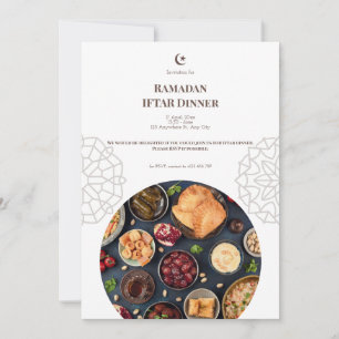Braunes Weiß Ramadan Iftar Abendessen Einladung