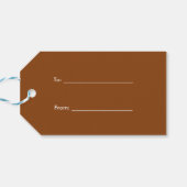Braunes Weißes Weizenlaurel Wreath Initial Monogra Geschenkanhänger (Rückseite Horizontal)