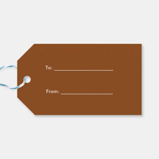 Braunes Weißes Weizenlaurel Wreath Initial Monogra Geschenkanhänger (Rückseite Horizontal)