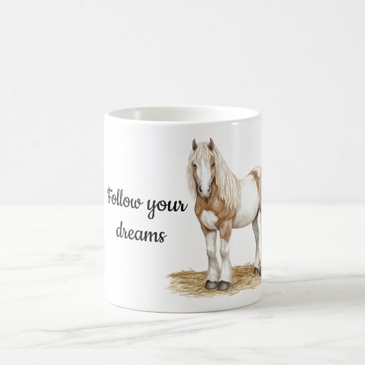 Braunes Weißpferd Kaffeetasse (Mittel)