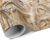 BRAUNES WEIZENFELD DURCHTAGS GESCHENKPAPIER (Rolleneckpunkt)
