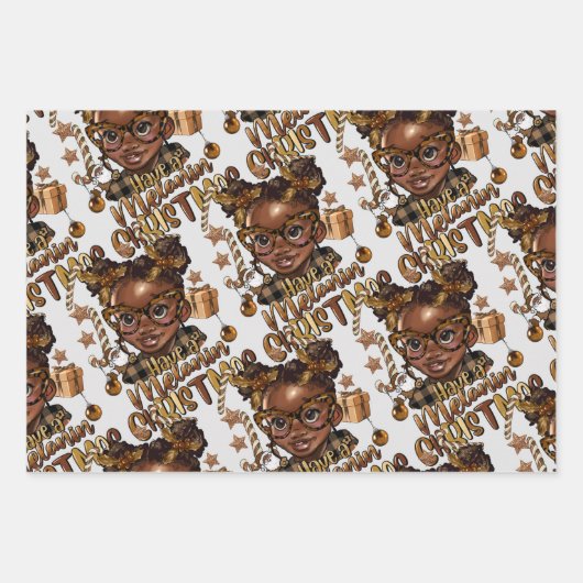 braunes Wickelpapier Geschenkpapier Set (Vorderseite 2)