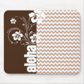 Braunes Zickzack Muster; Aloha Mousepad (Vorne)