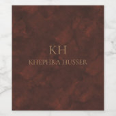 Braunfarben-Monogramm Weinetikett (Einzelnes Label)