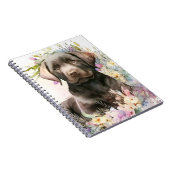 Braunfarbener Labrador Retriever und Blume Notizblock (Rechte Seite)