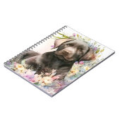 Braunfarbener Labrador Retriever und Blume Notizblock (Linke Seite)