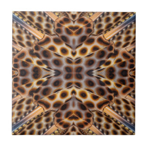 Braunfasan-Feder-Kaleidoskop Fliese