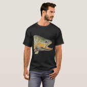 Braunforellenkopf-Malerei T-Shirt (Vorne ganz)