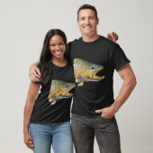 Braunforellenkopf-Malerei T-Shirt (Unisex)