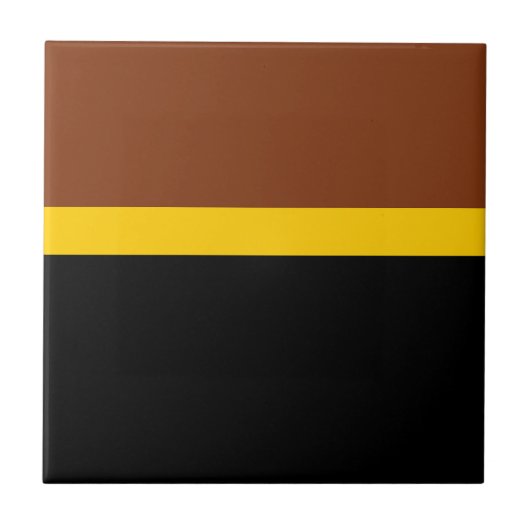 Braungelb-Schwarz-Blockstil-Design Fliese (Vorderseite)