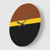 Braungelb-Schwarz-Blockstil-Design Große Wanduhr (Winkel)