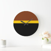 Braungelb-Schwarz-Blockstil-Design Große Wanduhr (Zuhause)