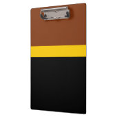 Braungelb-Schwarz-Blockstil-Design Klemmbrett (Links)