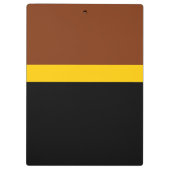 Braungelb-Schwarz-Blockstil-Design Klemmbrett (Rückseite)