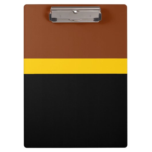 Braungelb-Schwarz-Blockstil-Design Klemmbrett (Vorderseite)