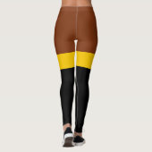 Braungelb-Schwarz-Blockstil-Design Leggings (Rückseite)