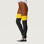 Braungelb-Schwarz-Blockstil-Design Leggings (Links)