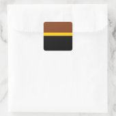 Braungelb-Schwarz-Blockstil-Design Quadratischer Aufkleber (Tasche)
