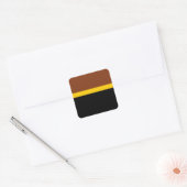 Braungelb-Schwarz-Blockstil-Design Quadratischer Aufkleber (Umschlag)