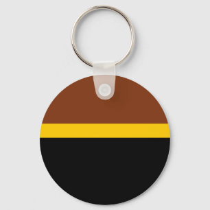 Braungelb-Schwarz-Blockstil-Design Schlüsselanhänger