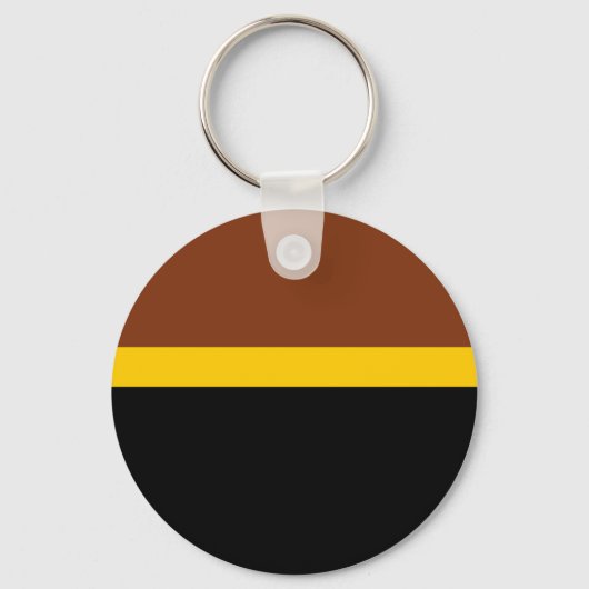 Braungelb-Schwarz-Blockstil-Design Schlüsselanhänger (Vorderseite)