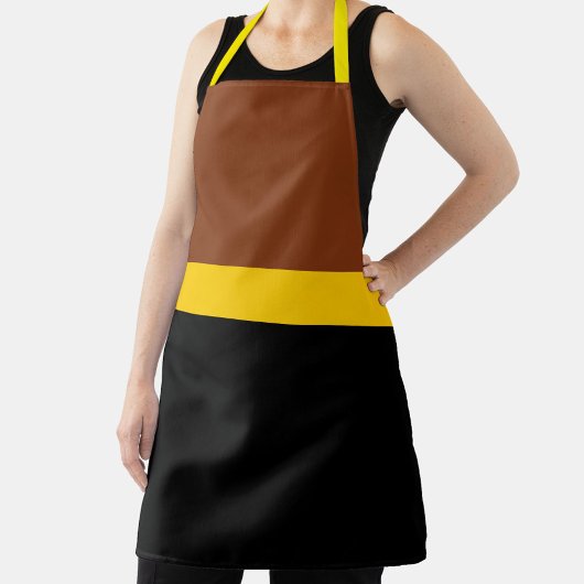 Braungelb-Schwarz-Blockstil-Design Schürze
